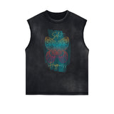 Sleeveless Butterfly Graphic T Shirt-INNBLAC Fashion Apparel