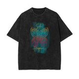 Stone Wash Butterfly Pattern Tee-INNBLAC Fashion Apparel