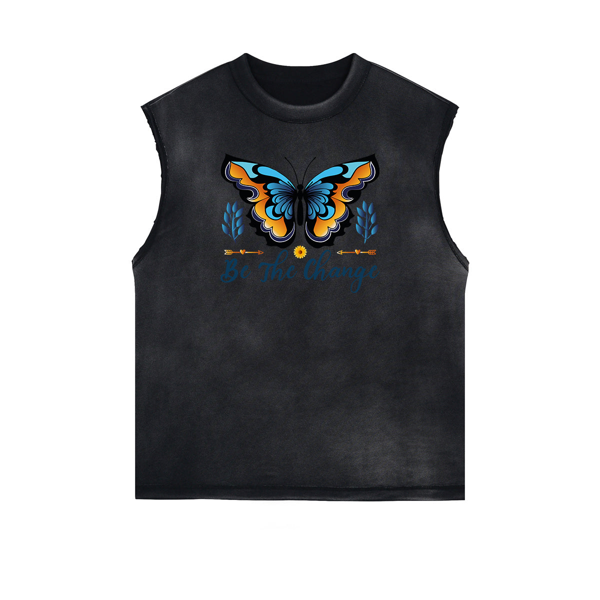 Sleeveless Butterfly Graphic T Shirt-INNBLAC Fashion Apparel