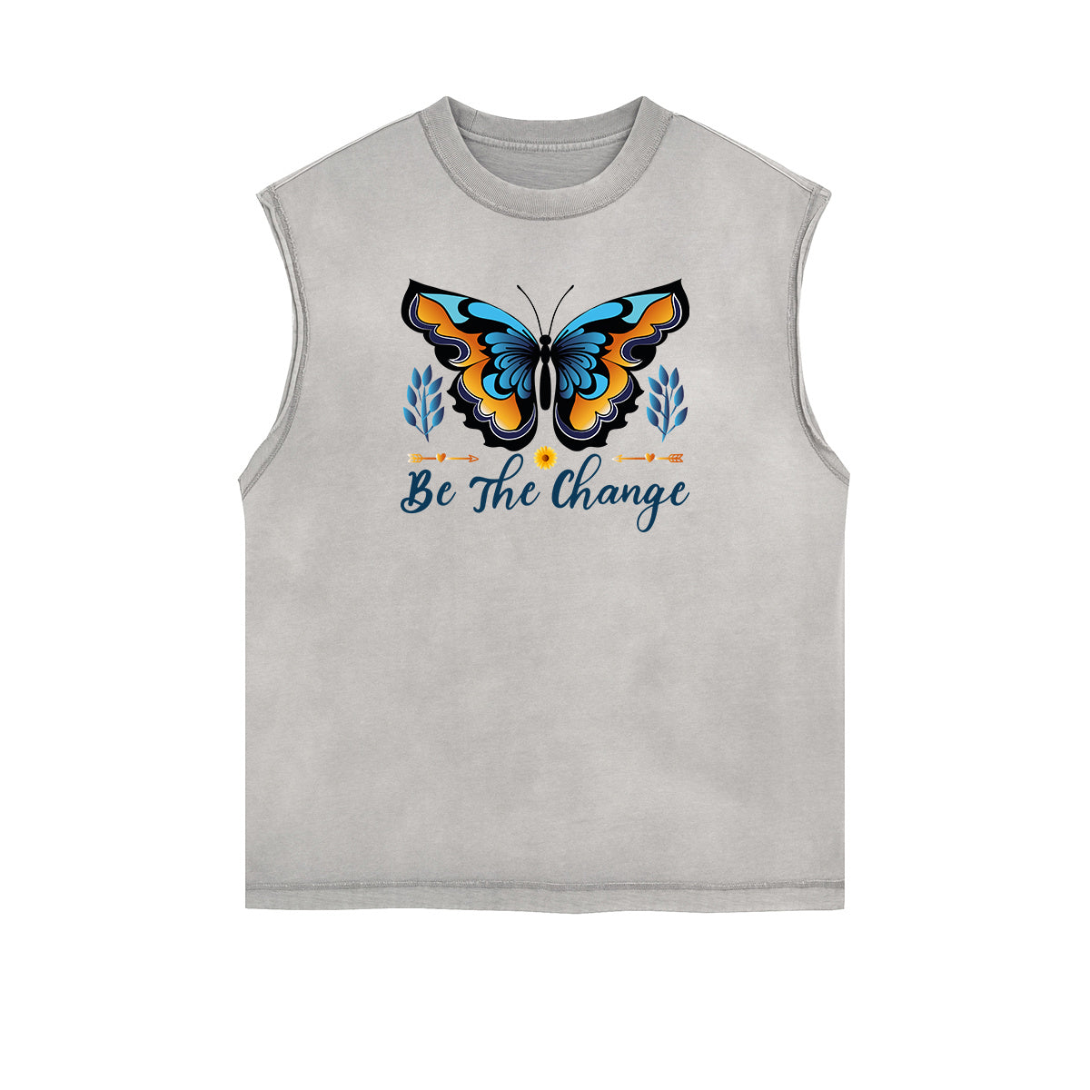 Faded Butterfly Pattern Tank Top-INNBLAC Fashion Apparel