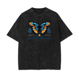 Stone Wash Butterfly Pattern Tee-INNBLAC Fashion Apparel