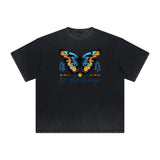 Distressed Butterfly Graphic T Shirt-INNBLAC Fashion Apparel