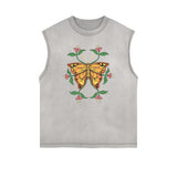 Faded Butterfly Pattern Tank Top-INNBLAC Fashion Apparel