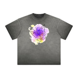 Distressed Faded Butterfly Pattern Tee-INNBLAC Fashion Apparel