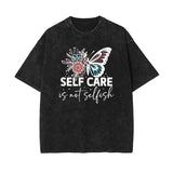 Stone Wash Butterfly Pattern Tee-INNBLAC Fashion Apparel