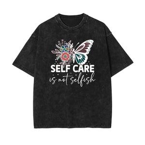 Stone Wash Butterfly Pattern Tee-INNBLAC Fashion Apparel