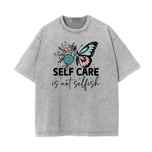 Washed Faded Butterfly Graphic Tee-INNBLAC Fashion Apparel