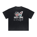 Distressed Butterfly Graphic T Shirt-INNBLAC Fashion Apparel