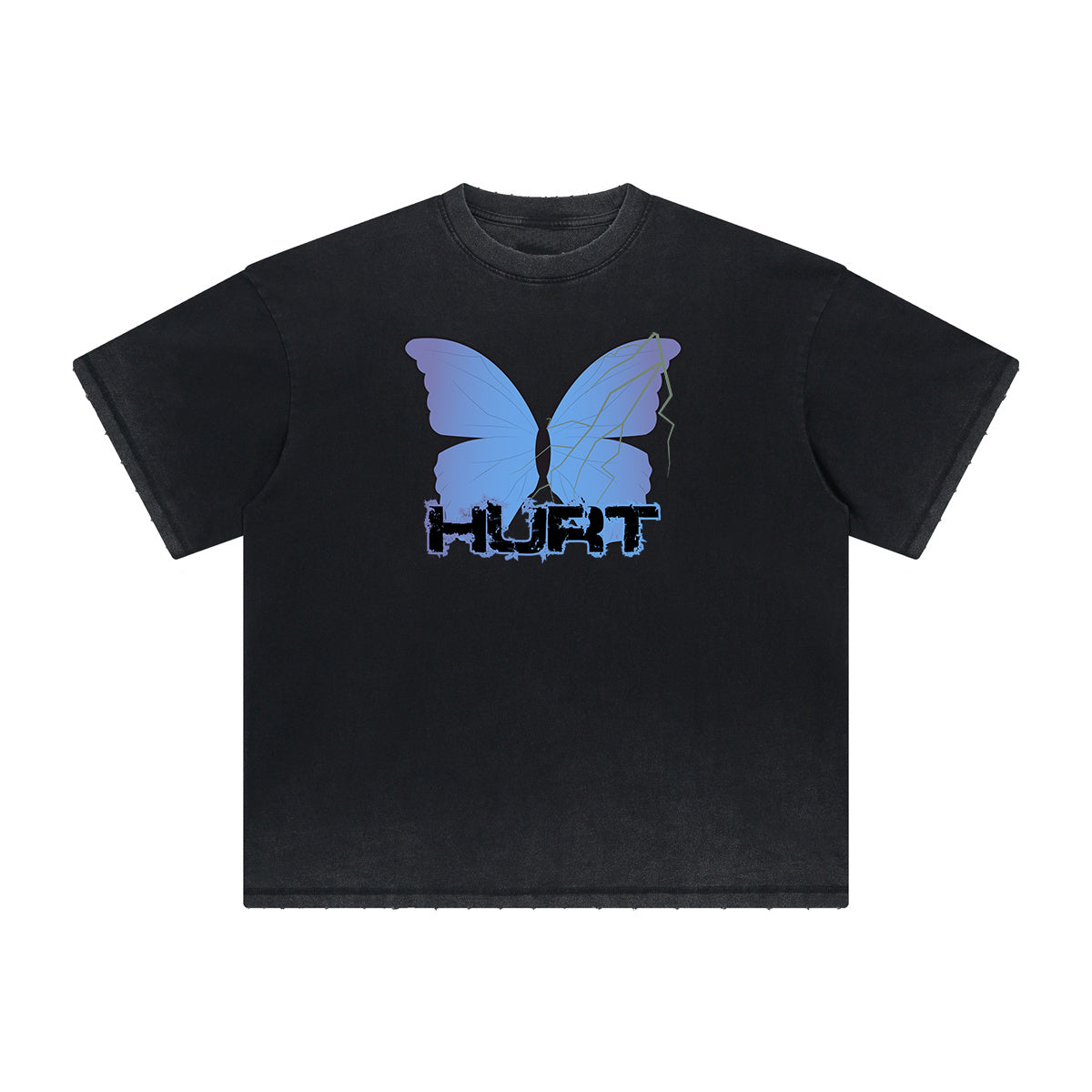 Distressed Butterfly Graphic T Shirt-INNBLAC Fashion Apparel