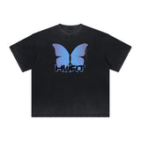 Distressed Butterfly Graphic T Shirt-INNBLAC Fashion Apparel