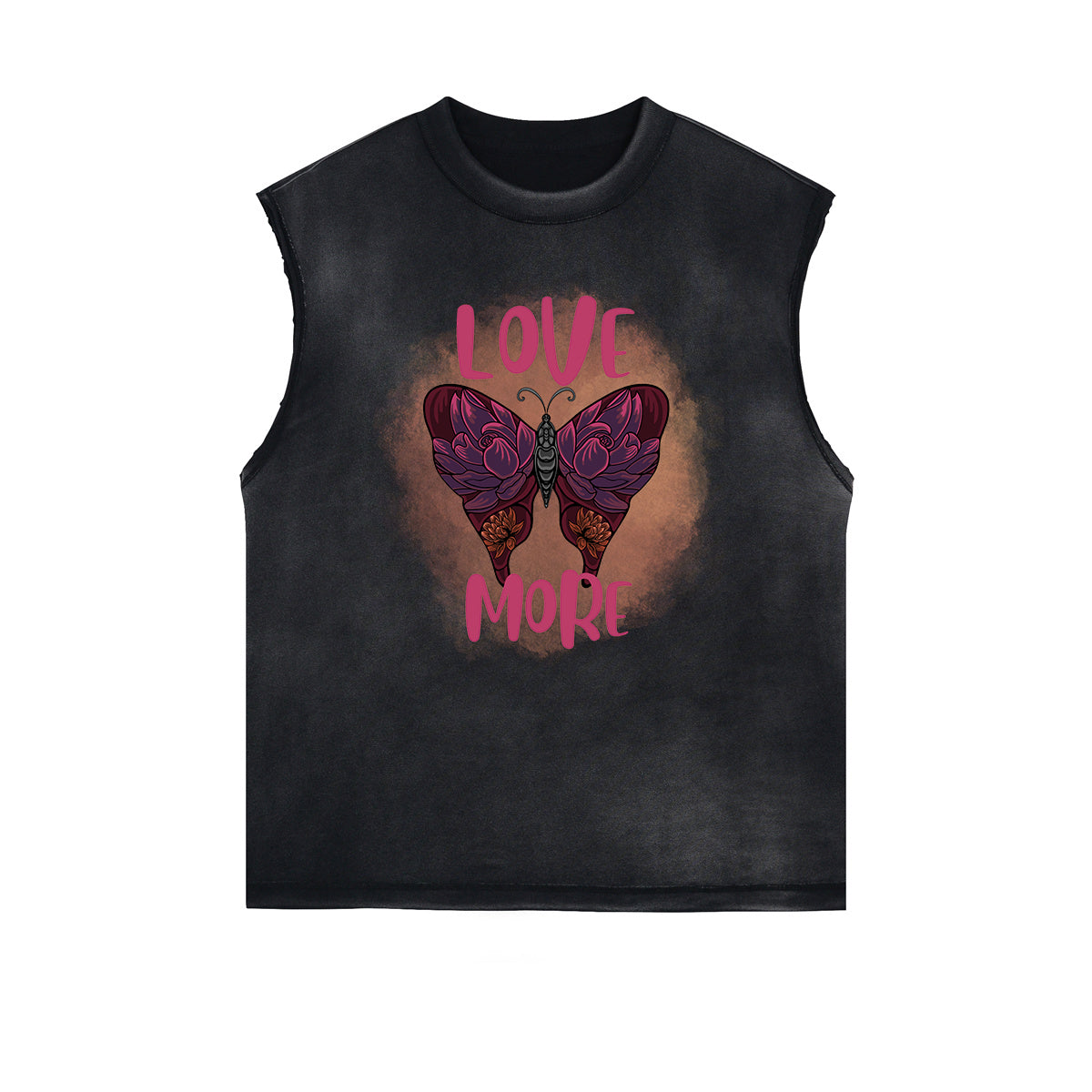 Sleeveless Butterfly Graphic T Shirt-INNBLAC Fashion Apparel