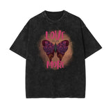 Stone Wash Butterfly Pattern Tee-INNBLAC Fashion Apparel