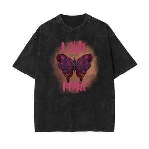 Stone Wash Butterfly Pattern Tee-INNBLAC Fashion Apparel