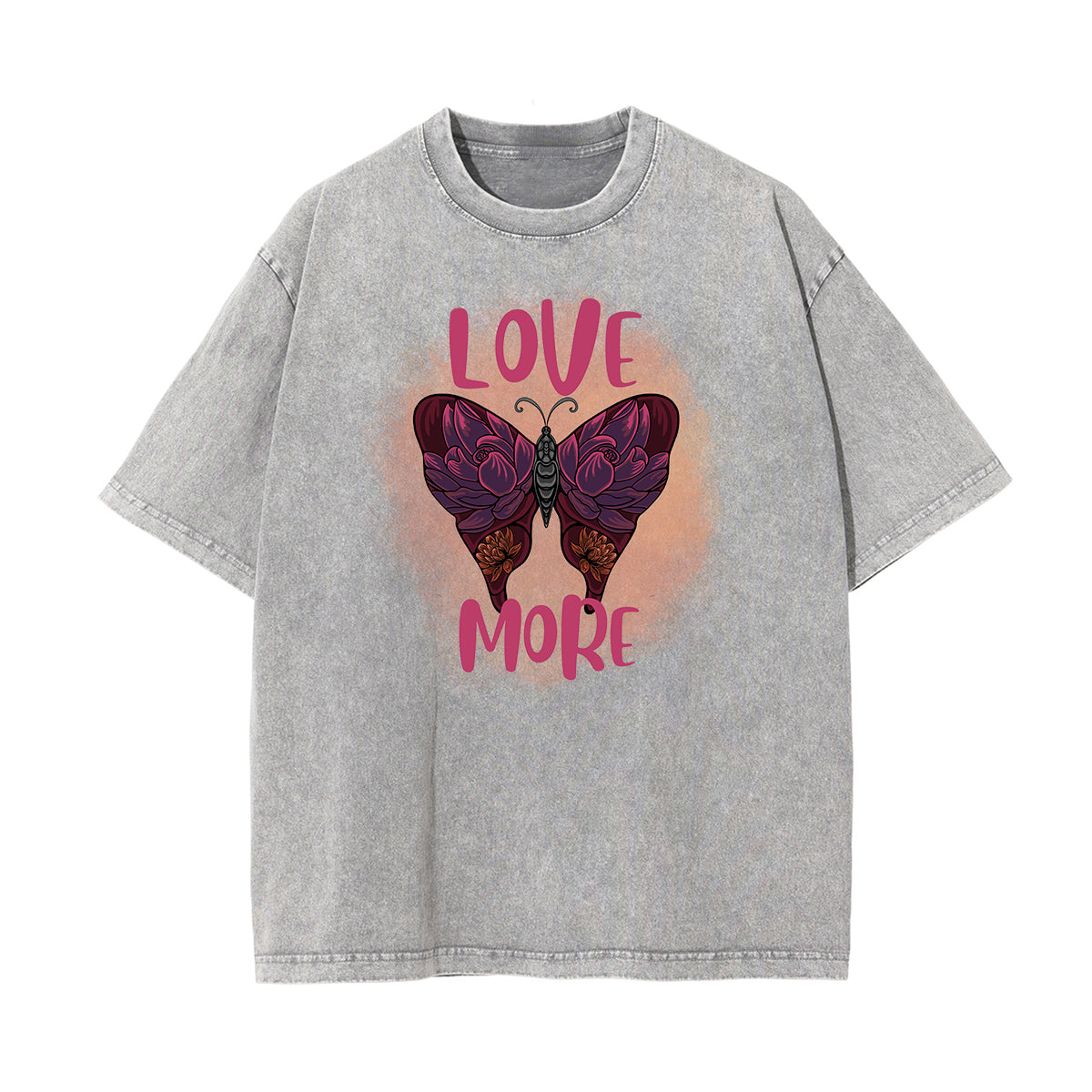 Washed Faded Butterfly Graphic Tee-INNBLAC Fashion Apparel