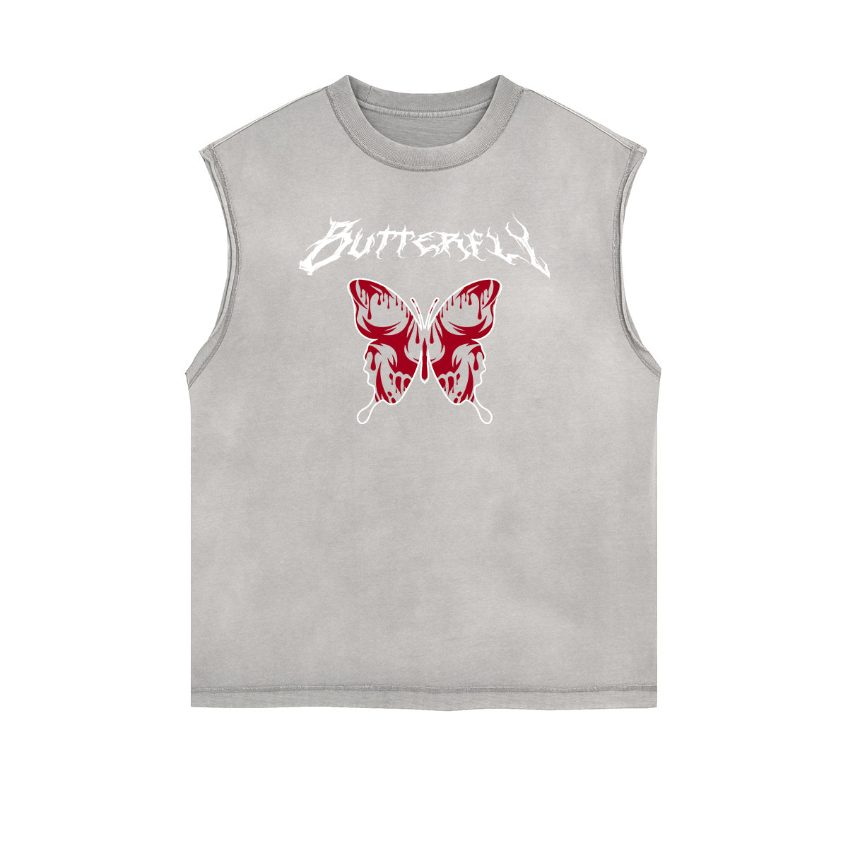 Faded Butterfly Pattern Tank Top-INNBLAC Fashion Apparel