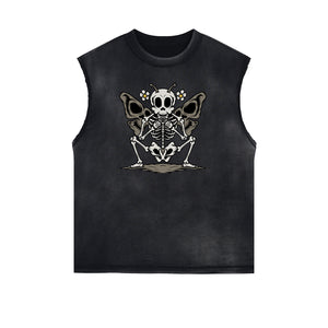 Frayed Edge Butterfly Graphic Tank Top-INNBLAC Fashion Apparel