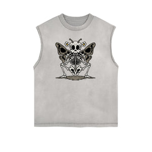 Sleeveless Faded Butterfly Pattern Tee-INNBLAC Fashion Apparel