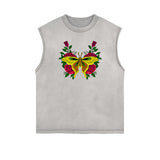 Sleeveless Faded Butterfly Pattern Tee-INNBLAC Fashion Apparel