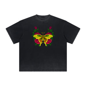 Heavyweight Butterfly Graphic T Shirt-INNBLAC Fashion Apparel