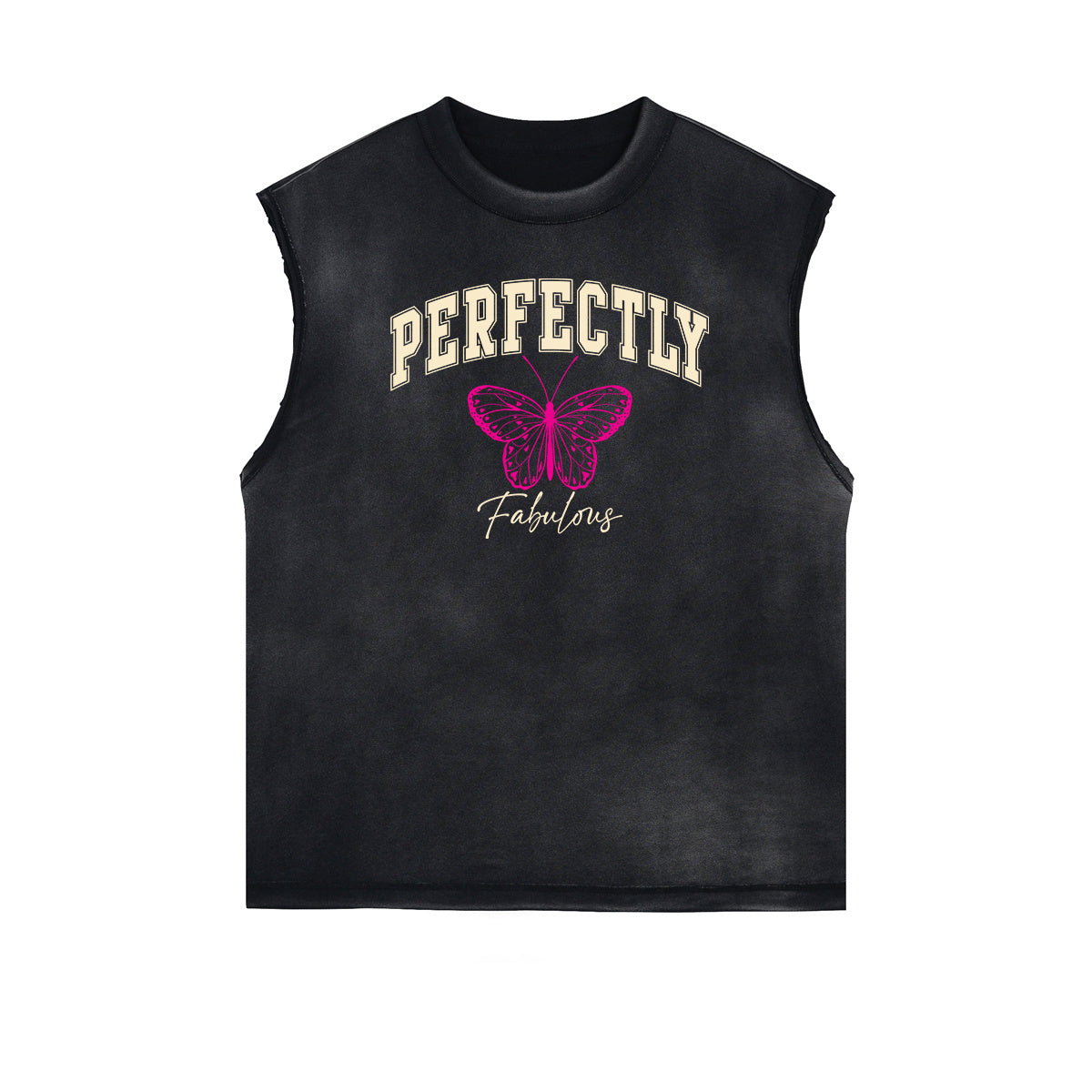 Frayed Edge Butterfly Graphic Tank Top-INNBLAC Fashion Apparel