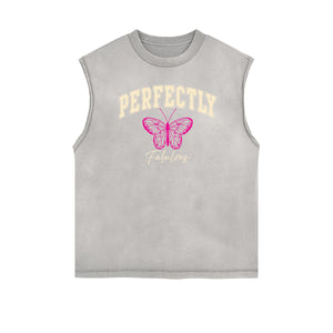 Sleeveless Faded Butterfly Pattern Tee-INNBLAC Fashion Apparel