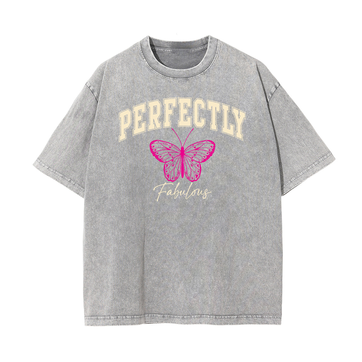 Faded Thick Butterfly Pattern T Shirt-INNBLAC Fashion Apparel