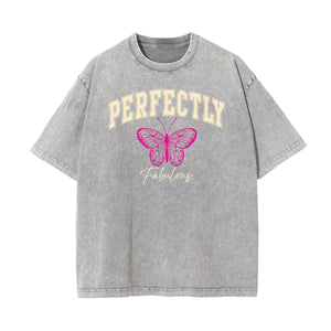 Faded Thick Butterfly Pattern T Shirt-INNBLAC Fashion Apparel