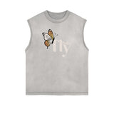 Sleeveless Faded Butterfly Pattern Tee-INNBLAC Fashion Apparel