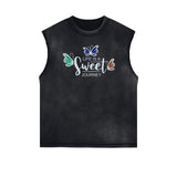 Frayed Edge Butterfly Graphic Tank Top-INNBLAC Fashion Apparel