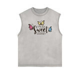 Sleeveless Faded Butterfly Pattern Tee-INNBLAC Fashion Apparel