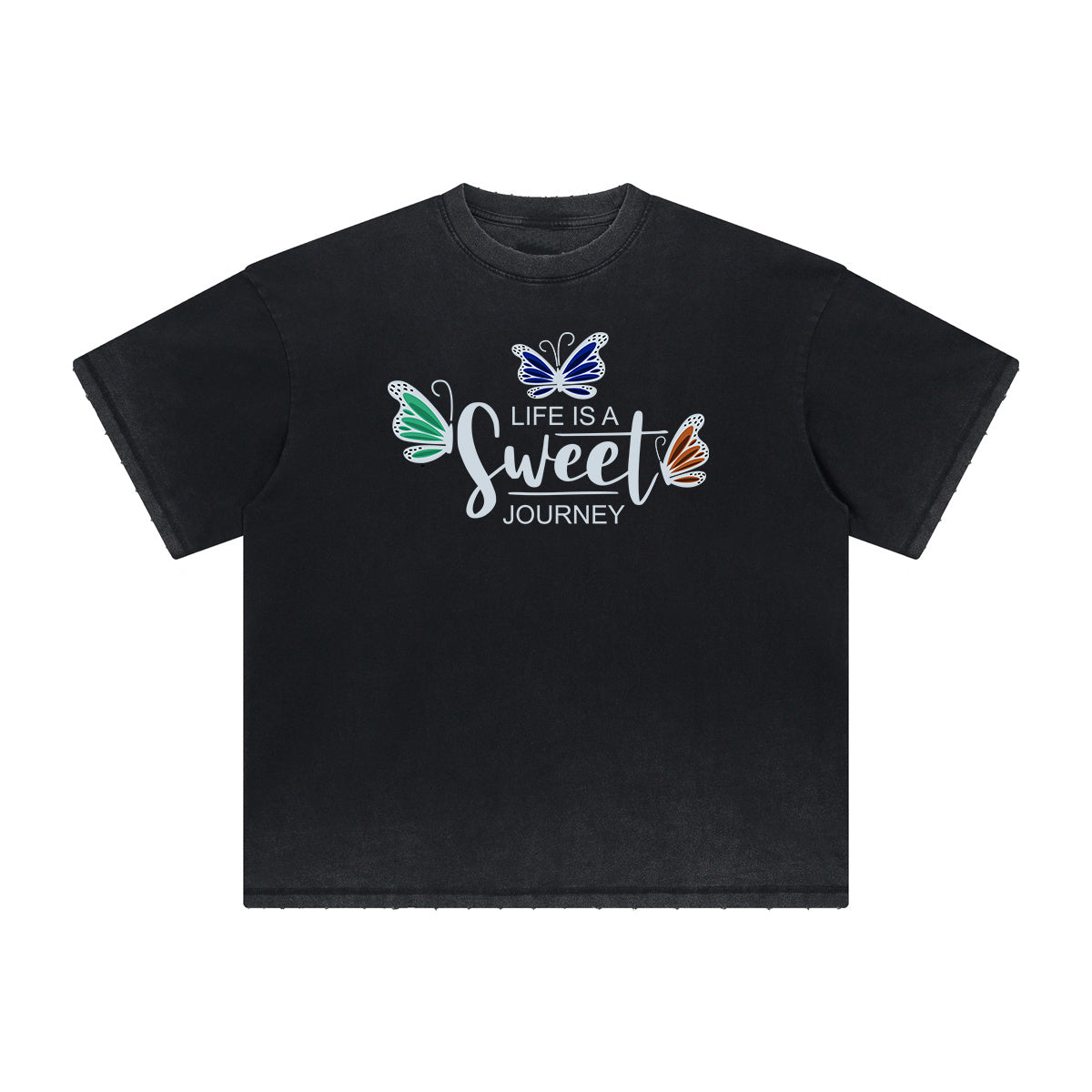 Heavyweight Butterfly Graphic T Shirt-INNBLAC Fashion Apparel