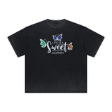 Heavyweight Butterfly Graphic T Shirt-INNBLAC Fashion Apparel