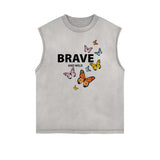 Sleeveless Faded Butterfly Pattern Tee-INNBLAC Fashion Apparel