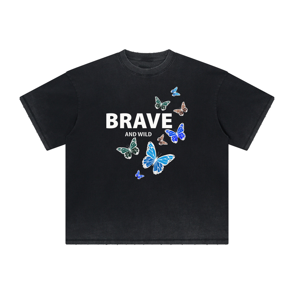 Heavyweight Butterfly Graphic T Shirt-INNBLAC Fashion Apparel