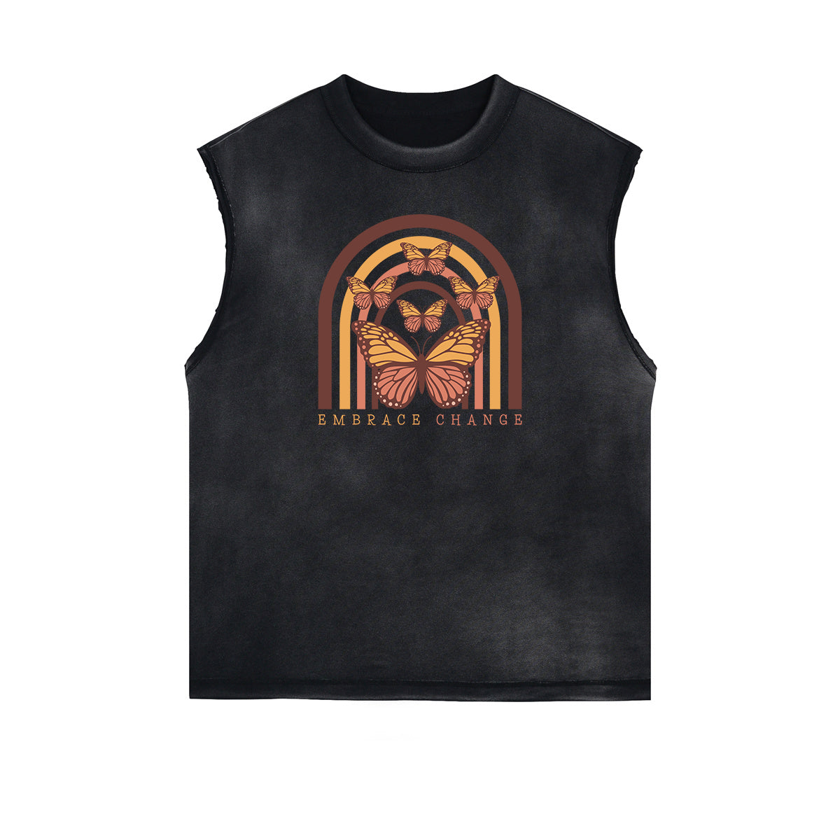 Frayed Edge Butterfly Graphic Tank Top-INNBLAC Fashion Apparel