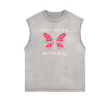 Sleeveless Faded Butterfly Pattern Tee-INNBLAC Fashion Apparel