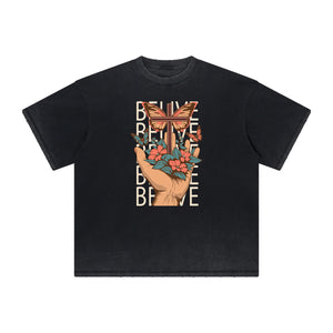 Heavyweight Butterfly Graphic T Shirt-INNBLAC Fashion Apparel