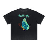 Heavyweight Butterfly Graphic T Shirt-INNBLAC Fashion Apparel