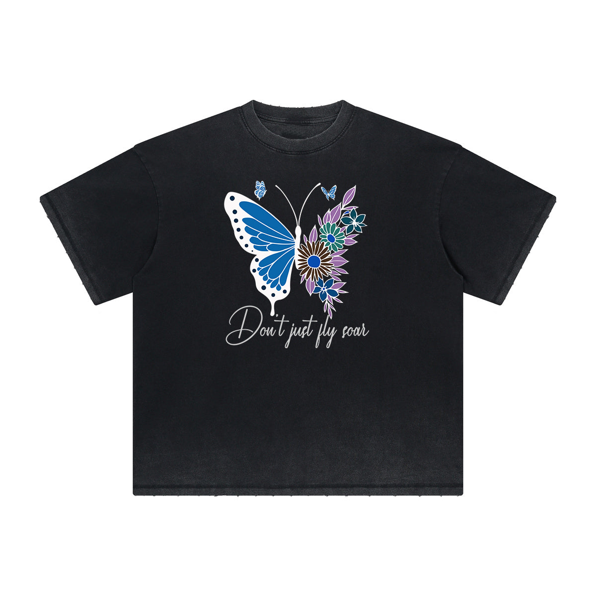 Heavyweight Butterfly Graphic T Shirt-INNBLAC Fashion Apparel