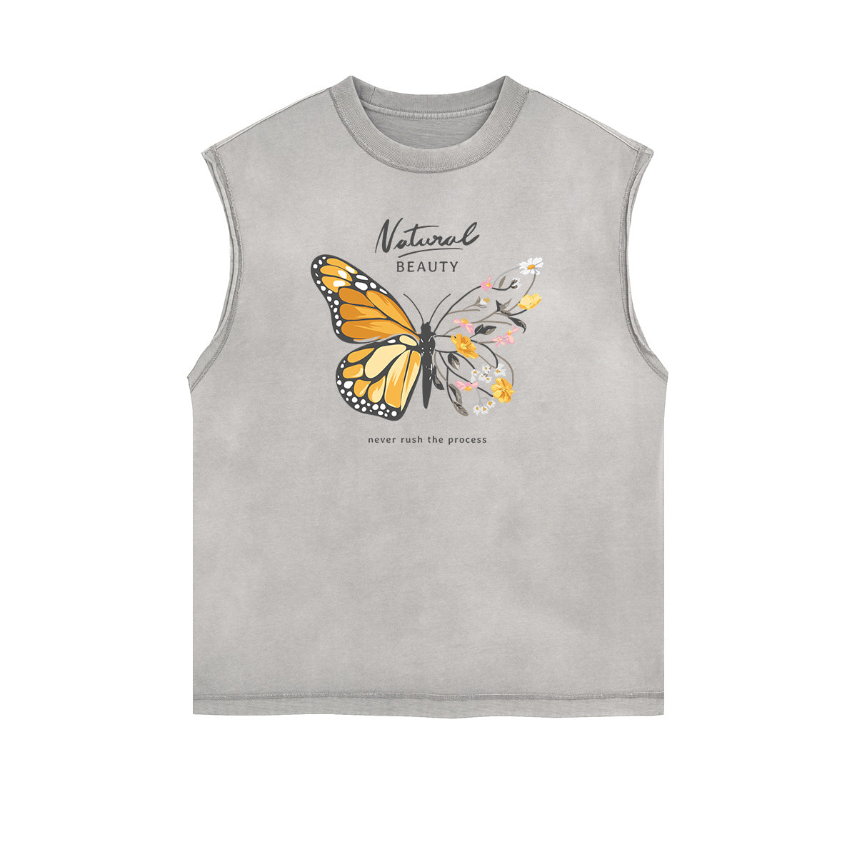 Sleeveless Faded Butterfly Pattern Tee-INNBLAC Fashion Apparel