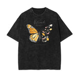 Crew Neck Butterfly Graphic Tee-INNBLAC Fashion Apparel