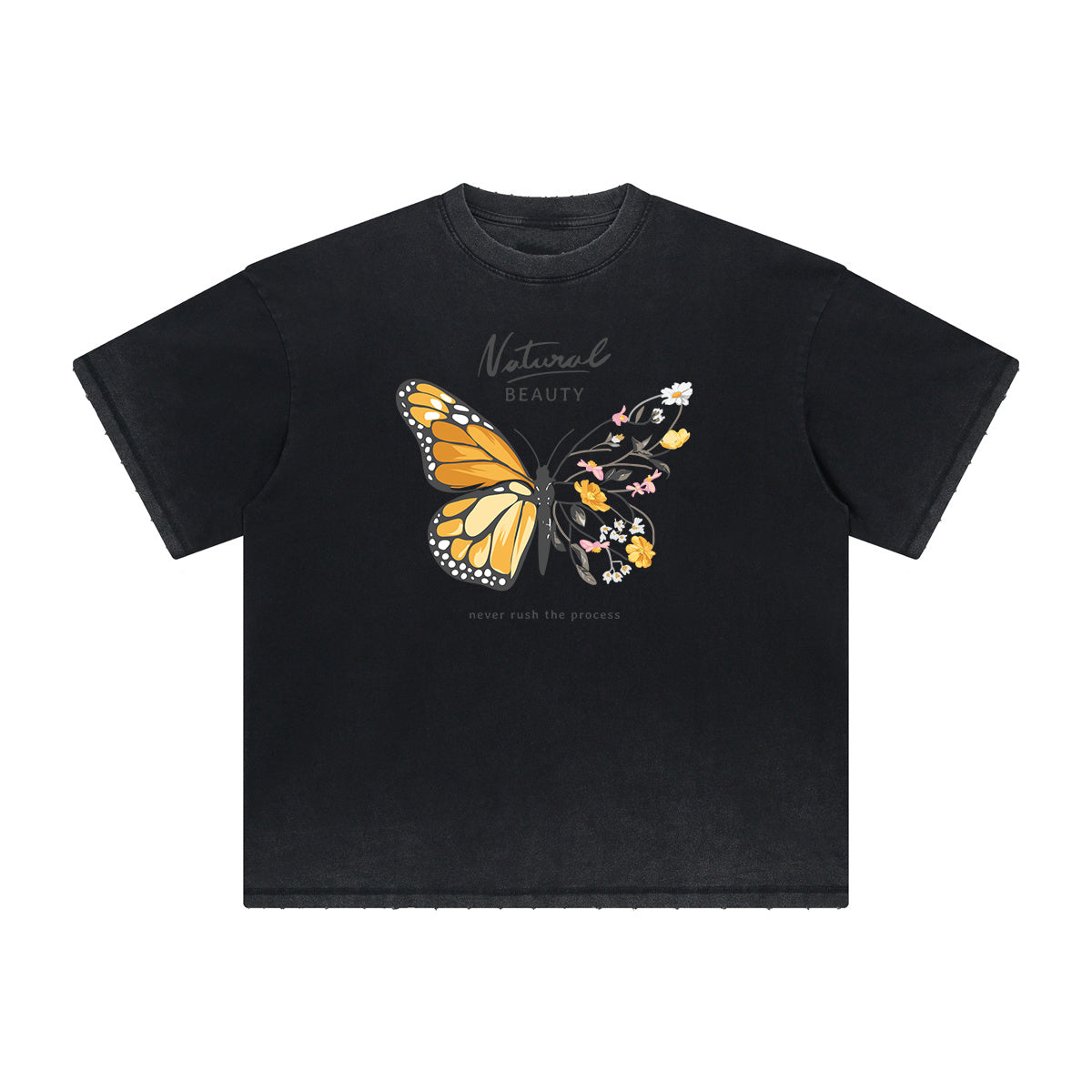 Heavyweight Butterfly Graphic T Shirt-INNBLAC Fashion Apparel