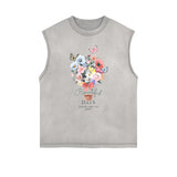 Sleeveless Faded Butterfly Pattern Tee-INNBLAC Fashion Apparel