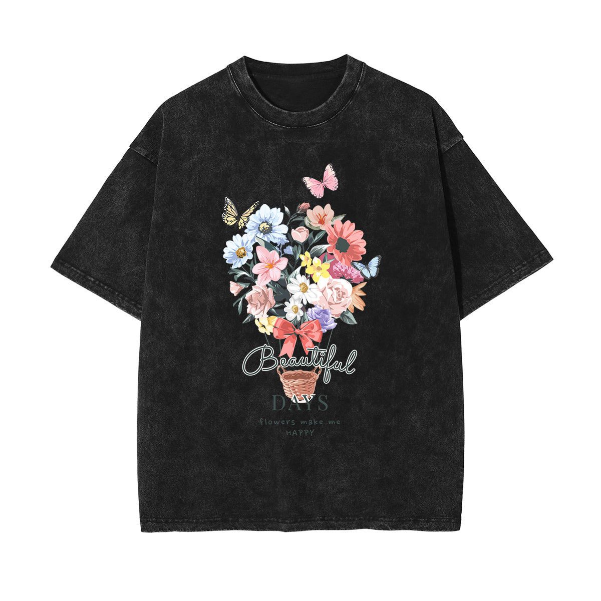 Crew Neck Butterfly Graphic Tee-INNBLAC Fashion Apparel