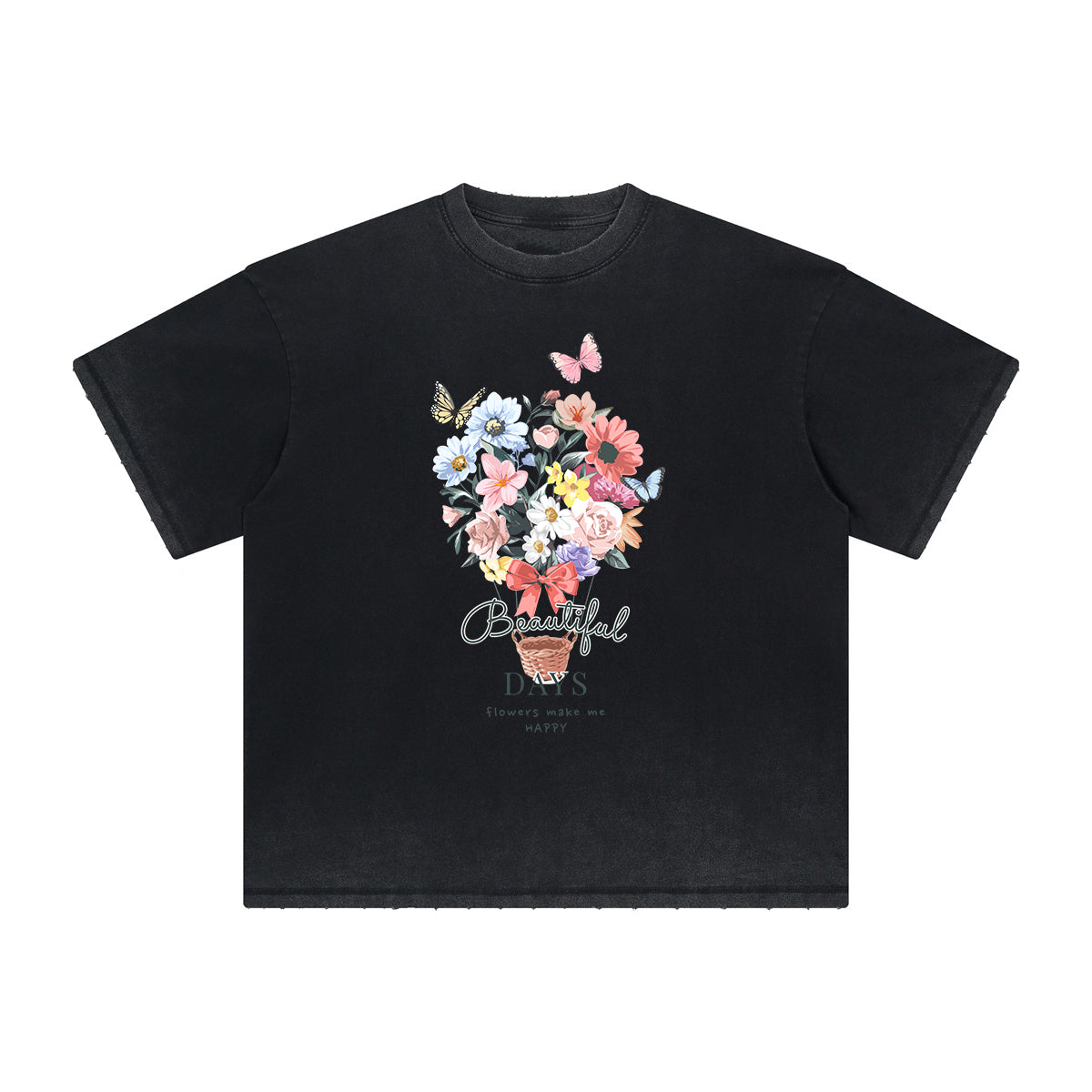 Heavyweight Butterfly Graphic T Shirt-INNBLAC Fashion Apparel