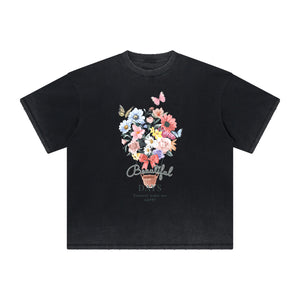 Heavyweight Butterfly Graphic T Shirt-INNBLAC Fashion Apparel