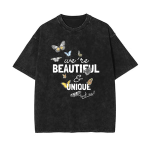 Crew Neck Butterfly Graphic Tee-INNBLAC Fashion Apparel