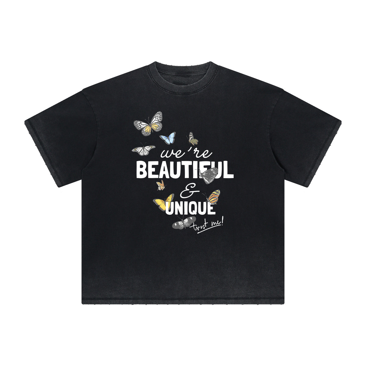 Heavyweight Butterfly Graphic T Shirt-INNBLAC Fashion Apparel