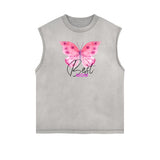 Sleeveless Faded Butterfly Pattern Tee-INNBLAC Fashion Apparel