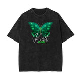 Crew Neck Butterfly Graphic Tee-INNBLAC Fashion Apparel